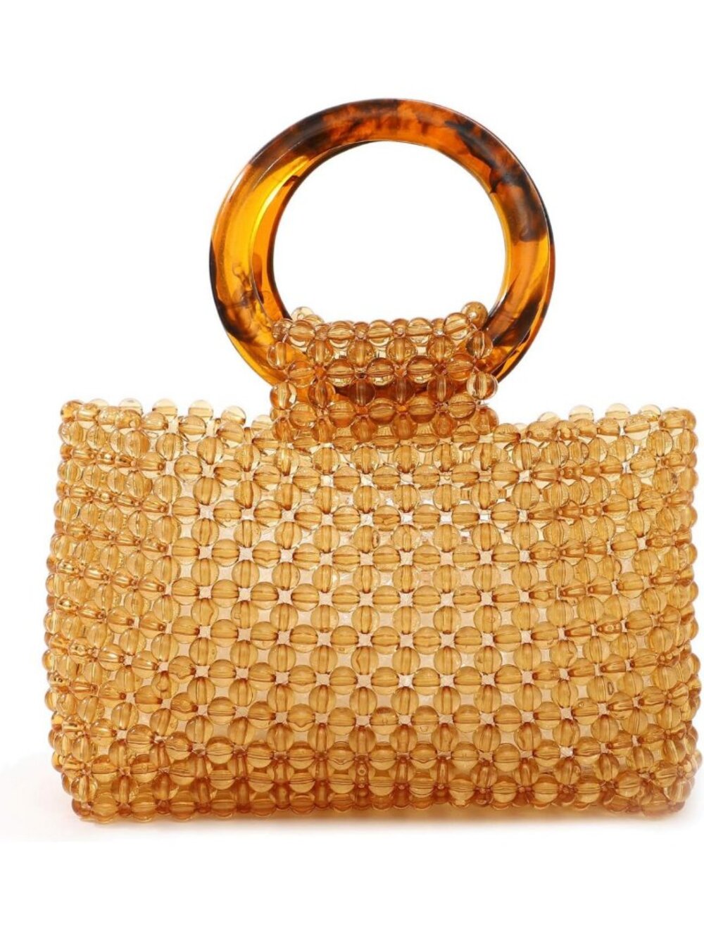 Handmade Colored Transparent Beaded Acrylic Handbag for Wedding & Party
